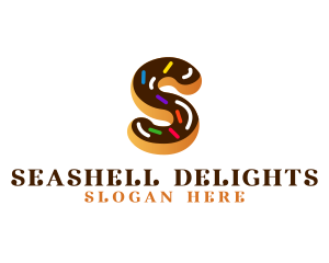 Sugar Donut Pastry Letter S logo design