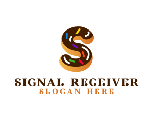 Sugar Donut Pastry Letter S logo design