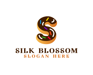 Sugar Donut Pastry Letter S logo design