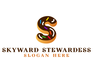 Sugar Donut Pastry Letter S logo design