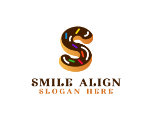 Sugar Donut Pastry Letter S logo design