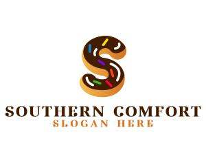 Sugar Donut Pastry Letter S logo design