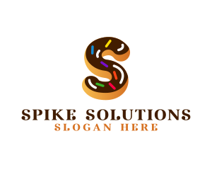 Sugar Donut Pastry Letter S logo design