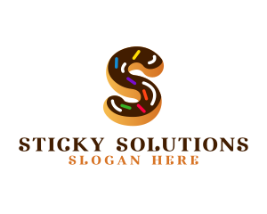 Sugar Donut Pastry Letter S logo design