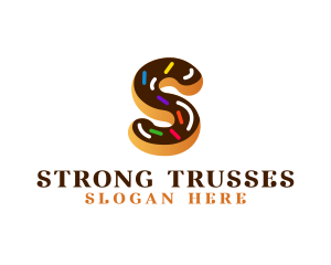 Sugar Donut Pastry Letter S logo design