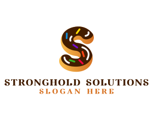 Sugar Donut Pastry Letter S logo design