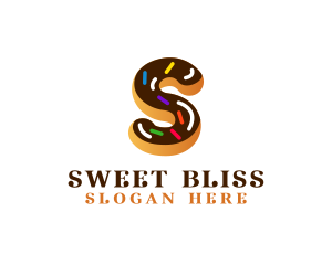 Sugar - Sugar Donut Pastry Letter S logo design