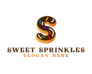 Sprinkles - Sugar Donut Pastry Letter S logo design