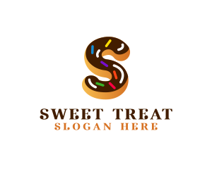 Sugar Donut Pastry Letter S logo design