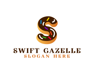 Sugar Donut Pastry Letter S logo design