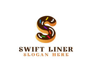 Sugar Donut Pastry Letter S logo design