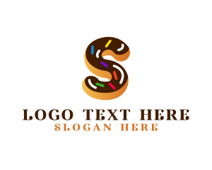 Sugar Donut Pastry Letter S Logo