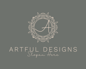 Ornamental Mandala Wreath logo design