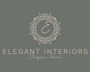 Ornamental Mandala Wreath logo design