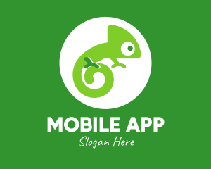 Green Spiral Chameleon Logo