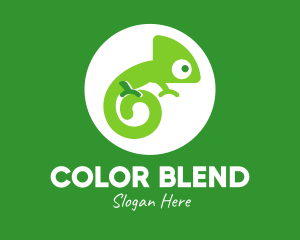 Chameleon - Green Spiral Chameleon logo design