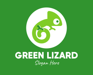 Iguana - Green Spiral Chameleon logo design