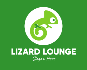 Green Spiral Chameleon logo design