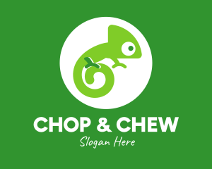 Rainforest - Green Spiral Chameleon logo design