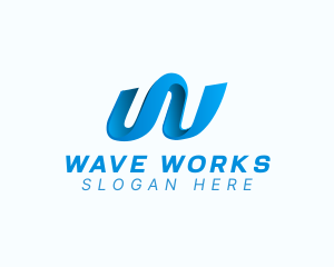 Creative Wave Letter W logo design