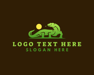 Indonesia - Komodo Dragon Lizard logo design