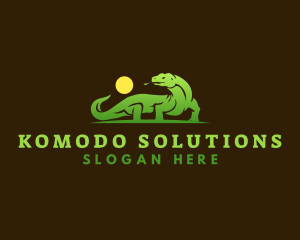 Komodo Dragon Lizard logo design