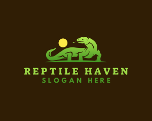 Komodo Dragon Lizard logo design