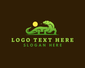 Streamer - Komodo Dragon Lizard logo design