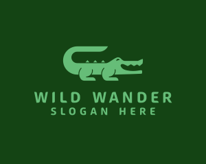 Wild Crocodile Reptile logo design