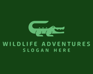 Wild Crocodile Reptile logo design