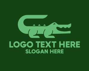 Esports - Green Wild Crocodile logo design