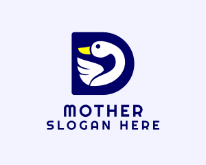 Bird Swan Letter D Logo