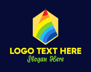 Pyramid - Colorful Rainbow Triangle logo design