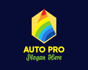 Lgbtq - Colorful Rainbow Triangle logo design