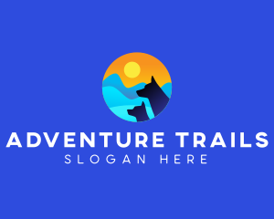 Dog Hiking Nature logo design