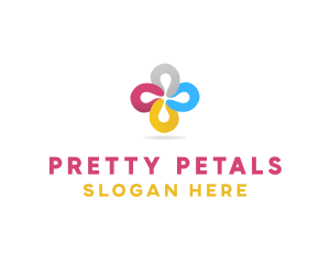 Flower Petal Cross logo design