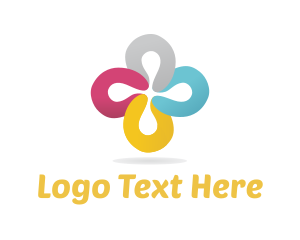 Flower Petal Cross Logo
