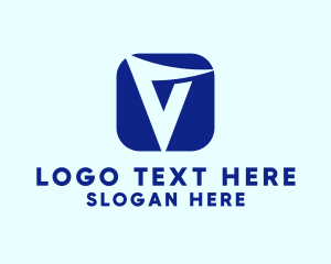 Triangle - Modern Technology App Letter V logo design