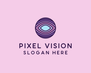 Visual - Visual Eye Optical Illusion logo design