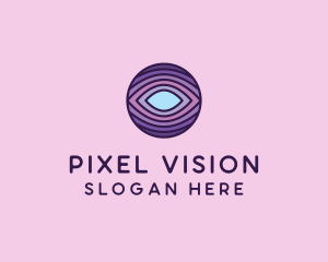 Visual Eye Optical Illusion  logo design