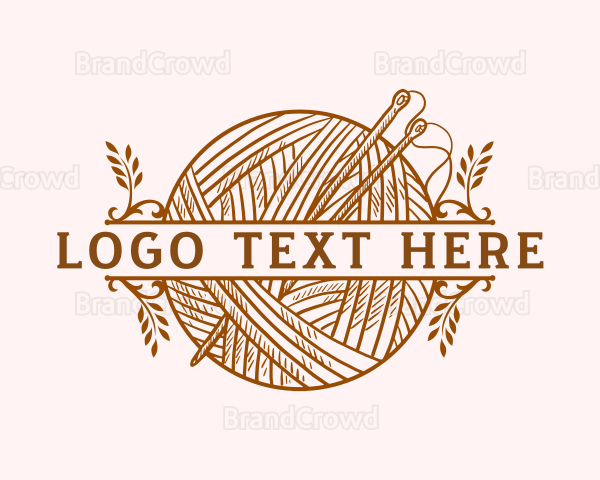 Knitting Yarn Sewing Logo