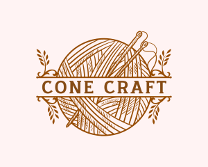 Knitting Yarn Sewing logo design