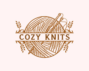 Knitting Yarn Sewing logo design