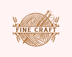 Knitting Yarn Sewing logo design