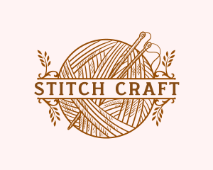 Knitting Yarn Sewing logo design