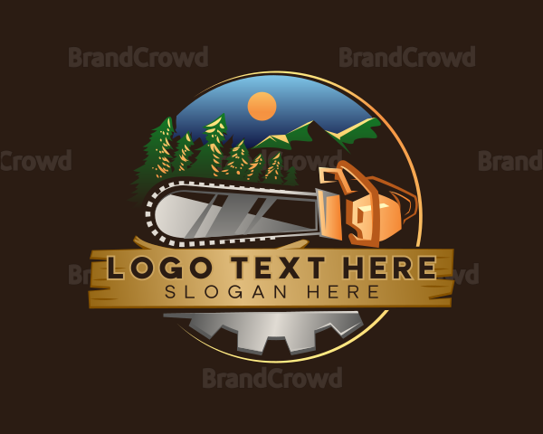 Lumberjack Chainsaw Pine Logo