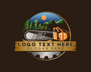 Sawmill - Lumberjack Chainsaw Pine logo design