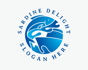 Sardine - Gradient Fishing Boat logo design