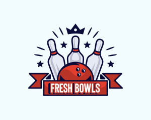 Crown Bowling Alley Championship logo design