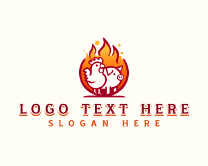 Grill - Chicken Pork Grill logo design